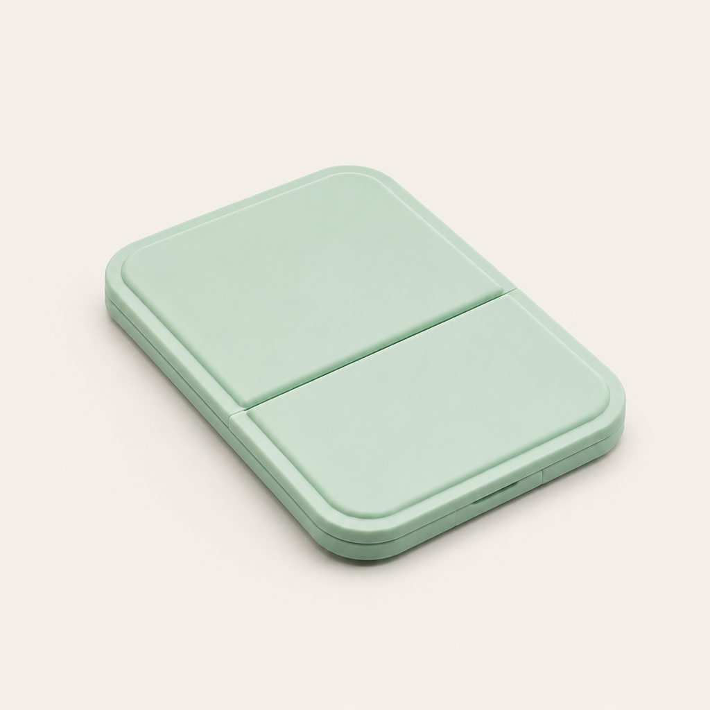 Mini Miroir de Poche Pliable Vert — Format Voyage