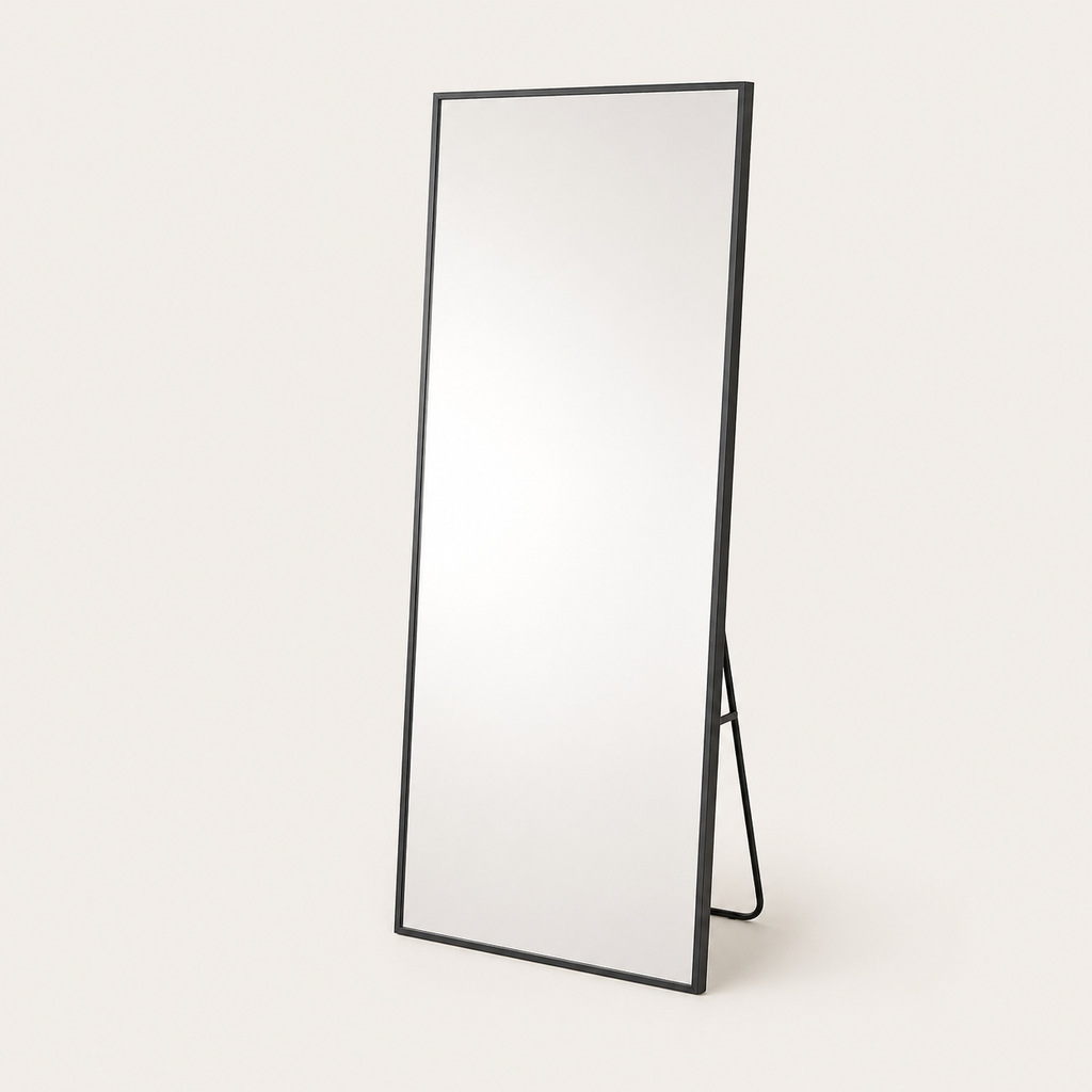 Miroir Pleine Longueur Noir — Cadre Métal Minimaliste