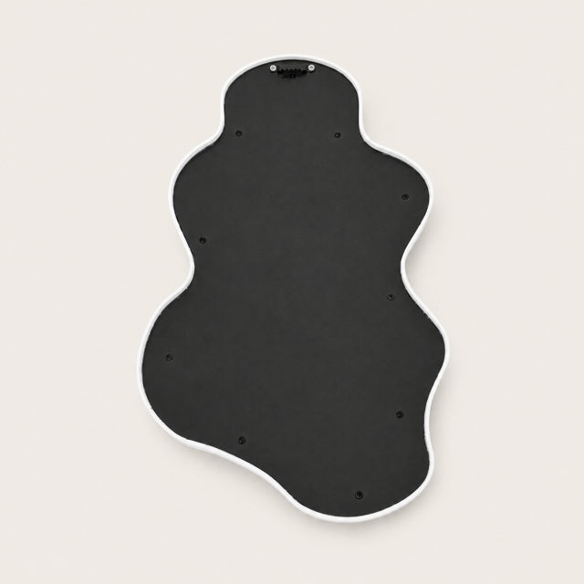 Miroir Mural Ondulé Argenté Blanc — Silhouette Nuage