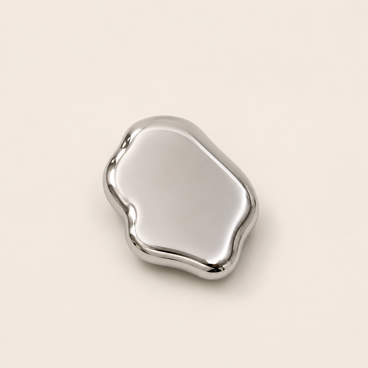 Mini Miroir de Poche Métal — Double Face Pivotant