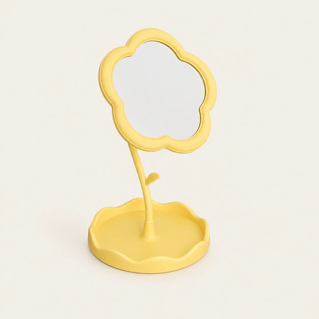Miroir de Bureau Fleur Jaune — Design Créatif
