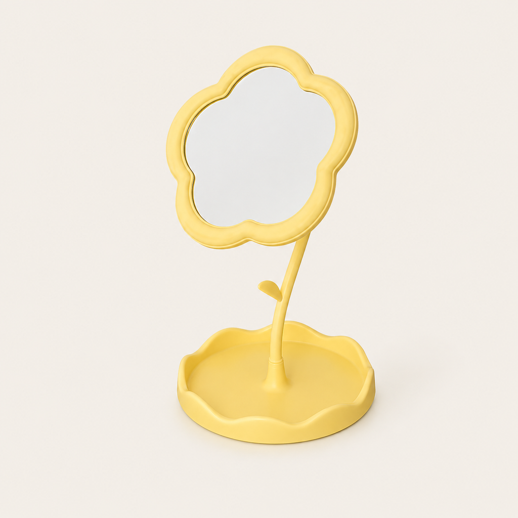 Miroir de Bureau Fleur Jaune — Design Créatif