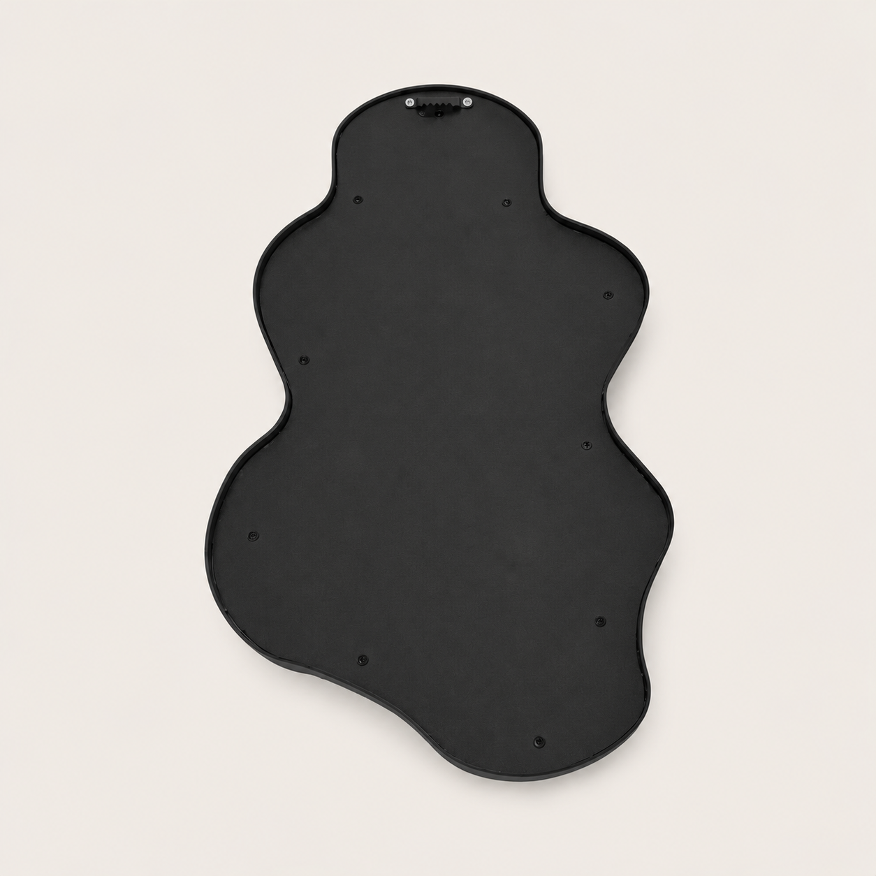 Miroir Mural Ondulé Argenté Noir — Silhouette Nuage