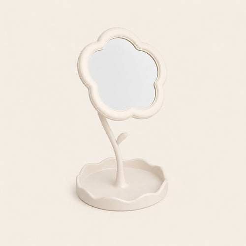 Miroir de Bureau Fleur Beige — Design Créatif