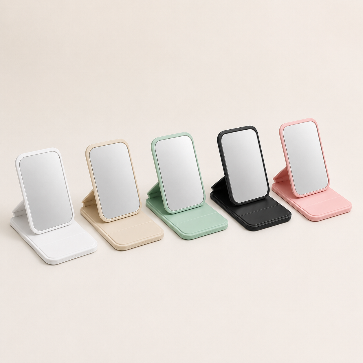 Mini Miroir de Poche Pliable Jaune — Format Voyage