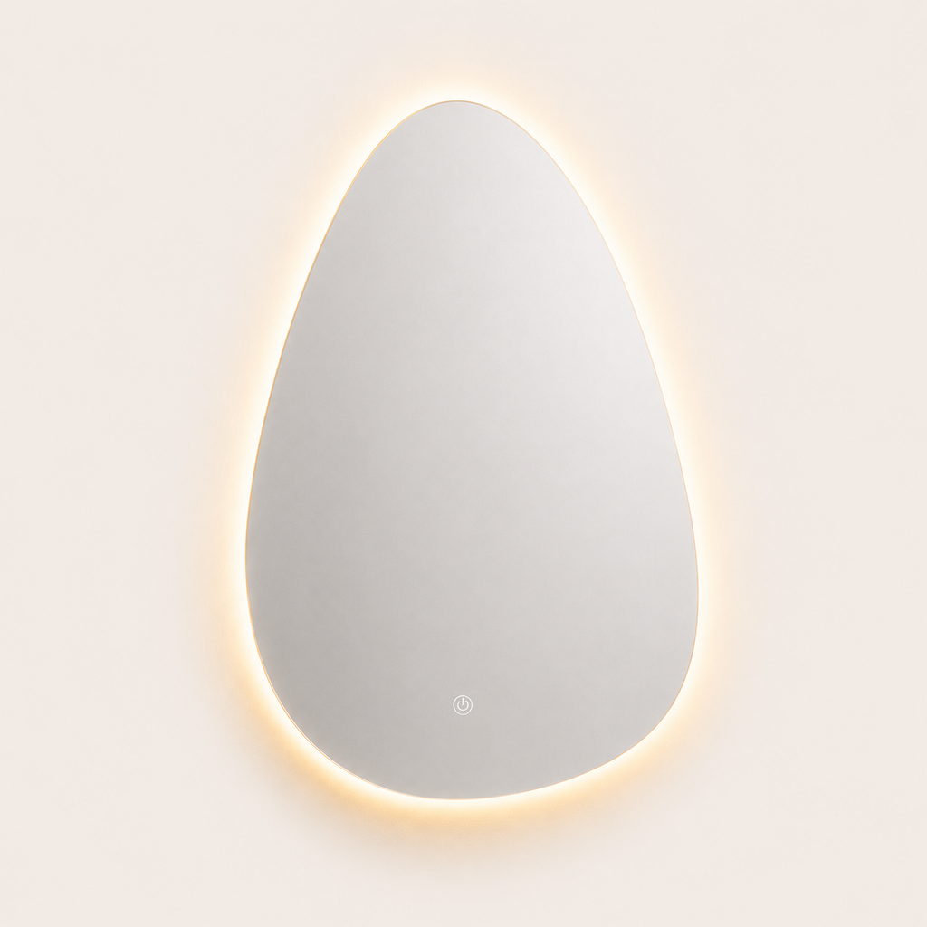 Miroir de Salle de Bain LED — Silhouette Goutte d'Eau