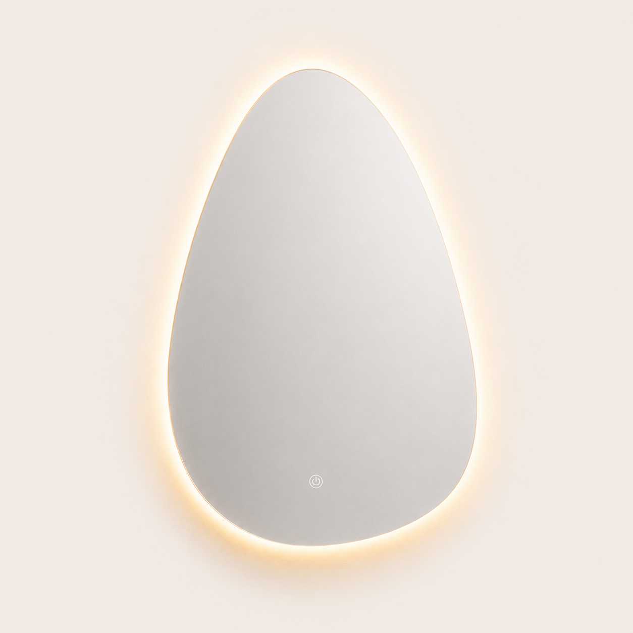 Miroir de Salle de Bain LED — Silhouette Goutte d'Eau