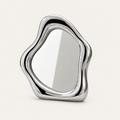 Miroir Décoratif Argenté — Silhouette Ondulée