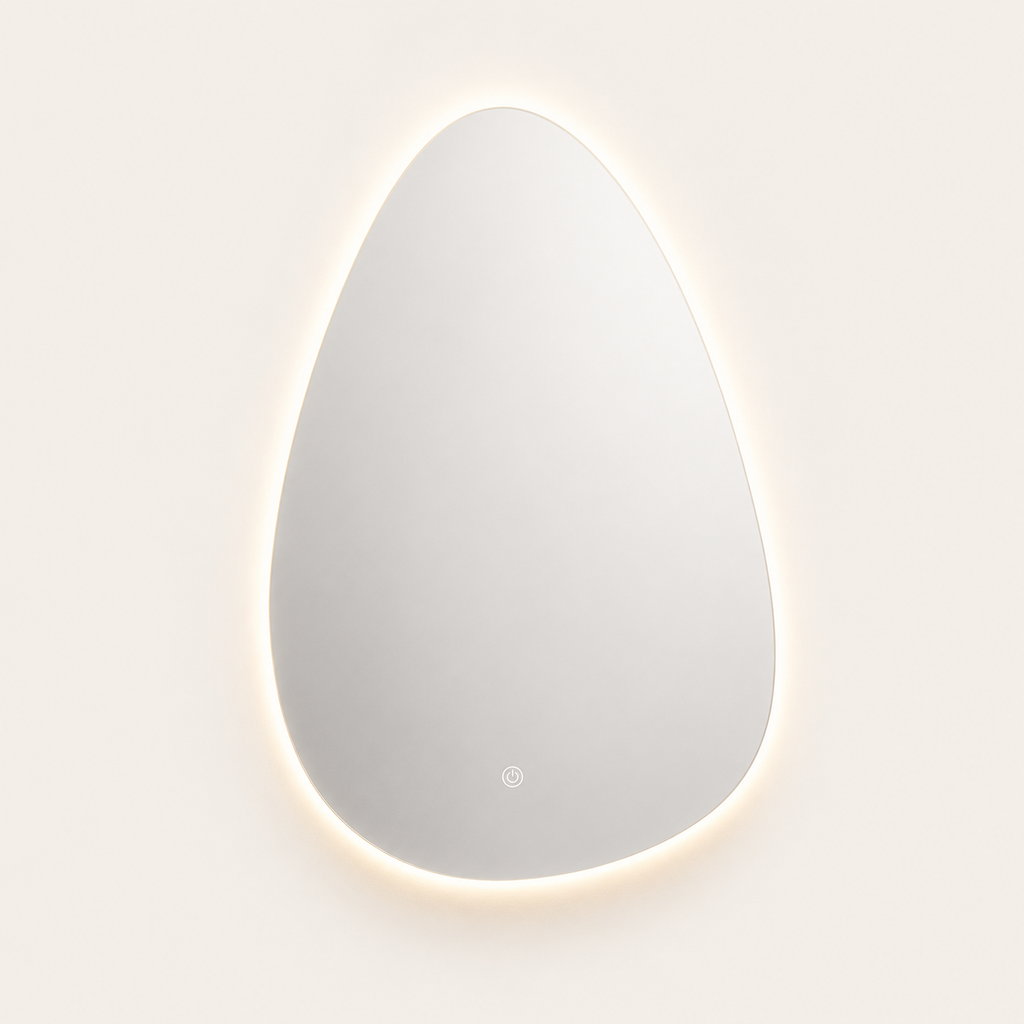 Miroir de Salle de Bain LED — Silhouette Goutte d'Eau