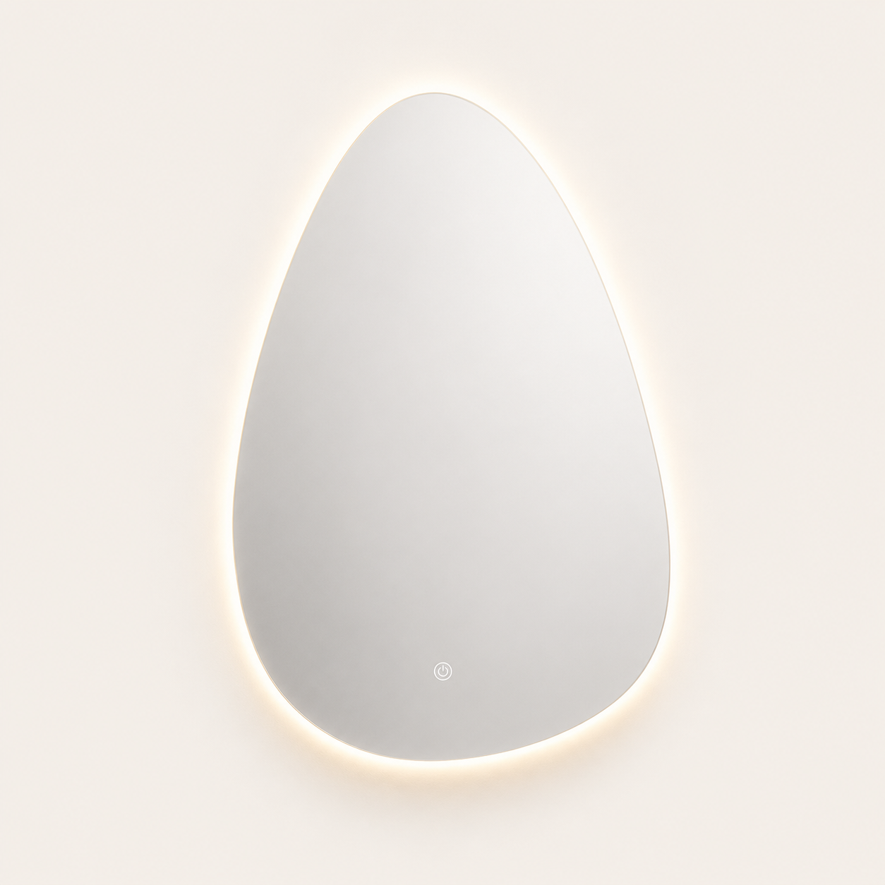Miroir de Salle de Bain LED — Silhouette Goutte d'Eau