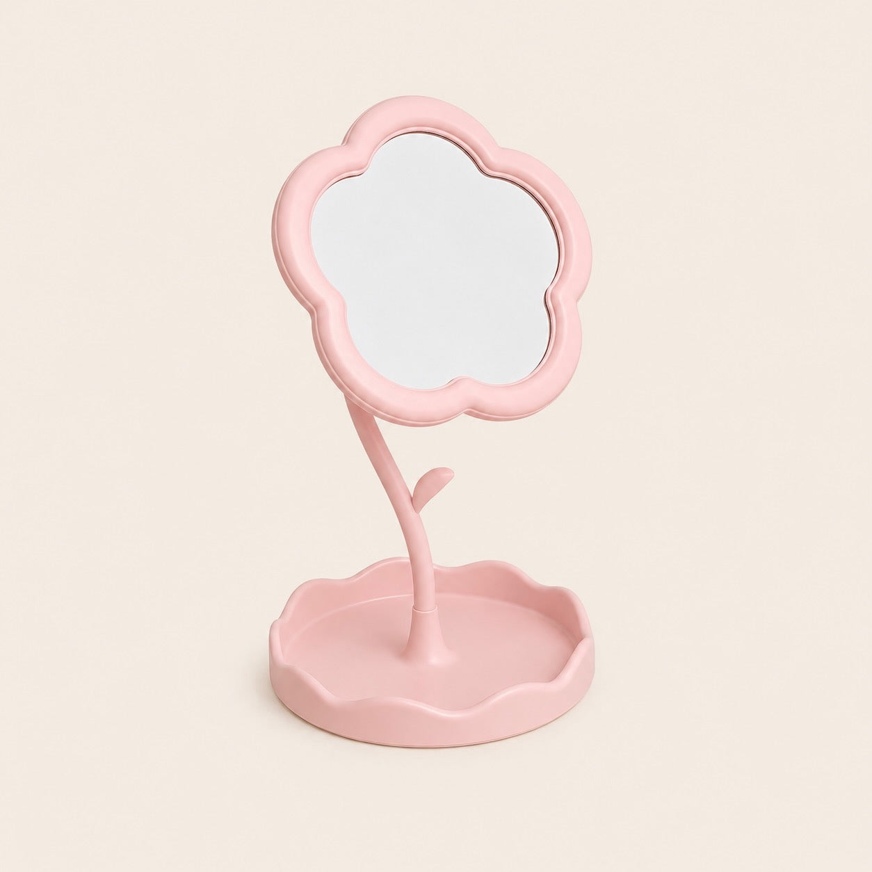 Miroir de Bureau Fleur Rose — Design Créatif