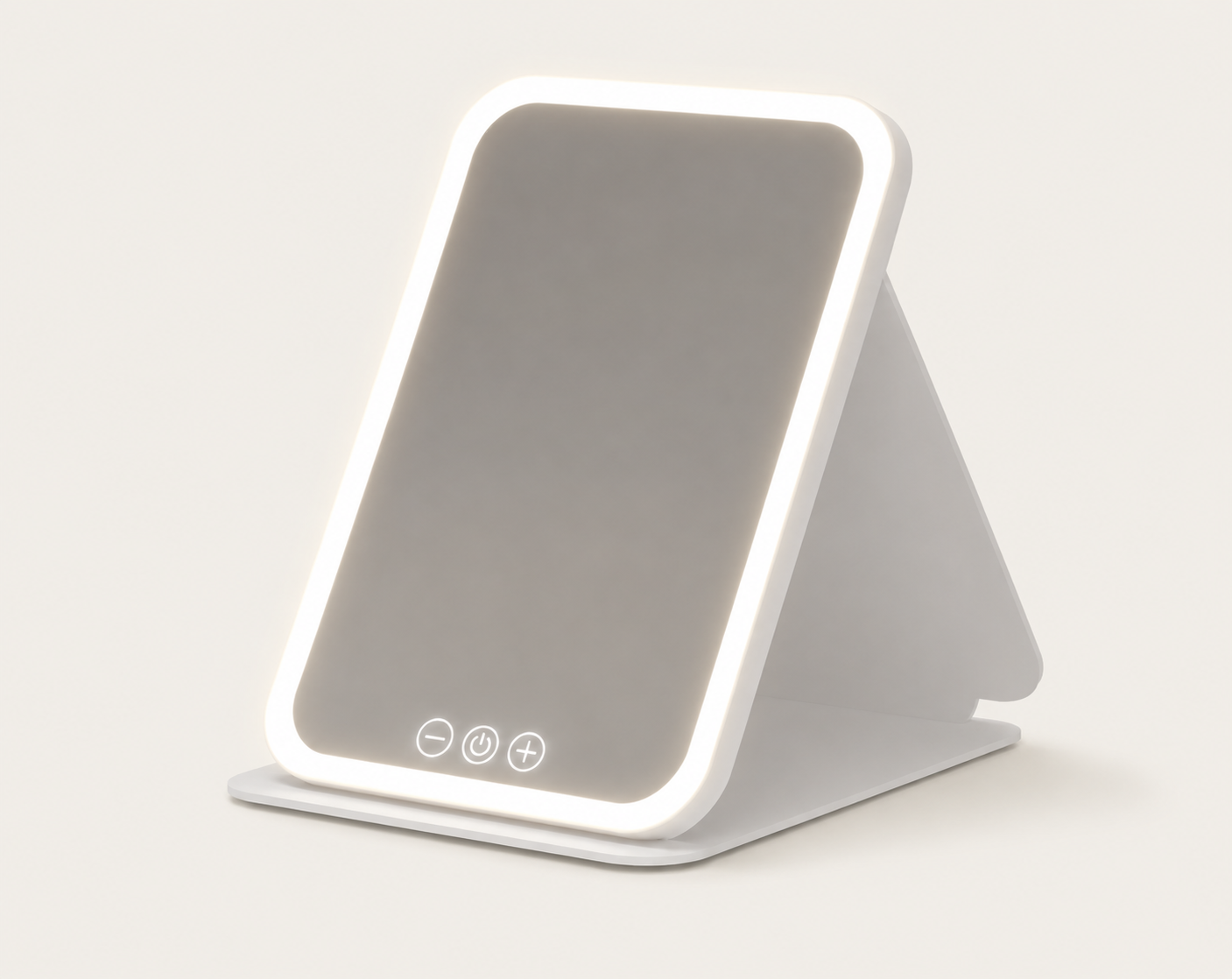 Miroir de Maquillage LED Pliable Blanc — Touch & Recharge USB