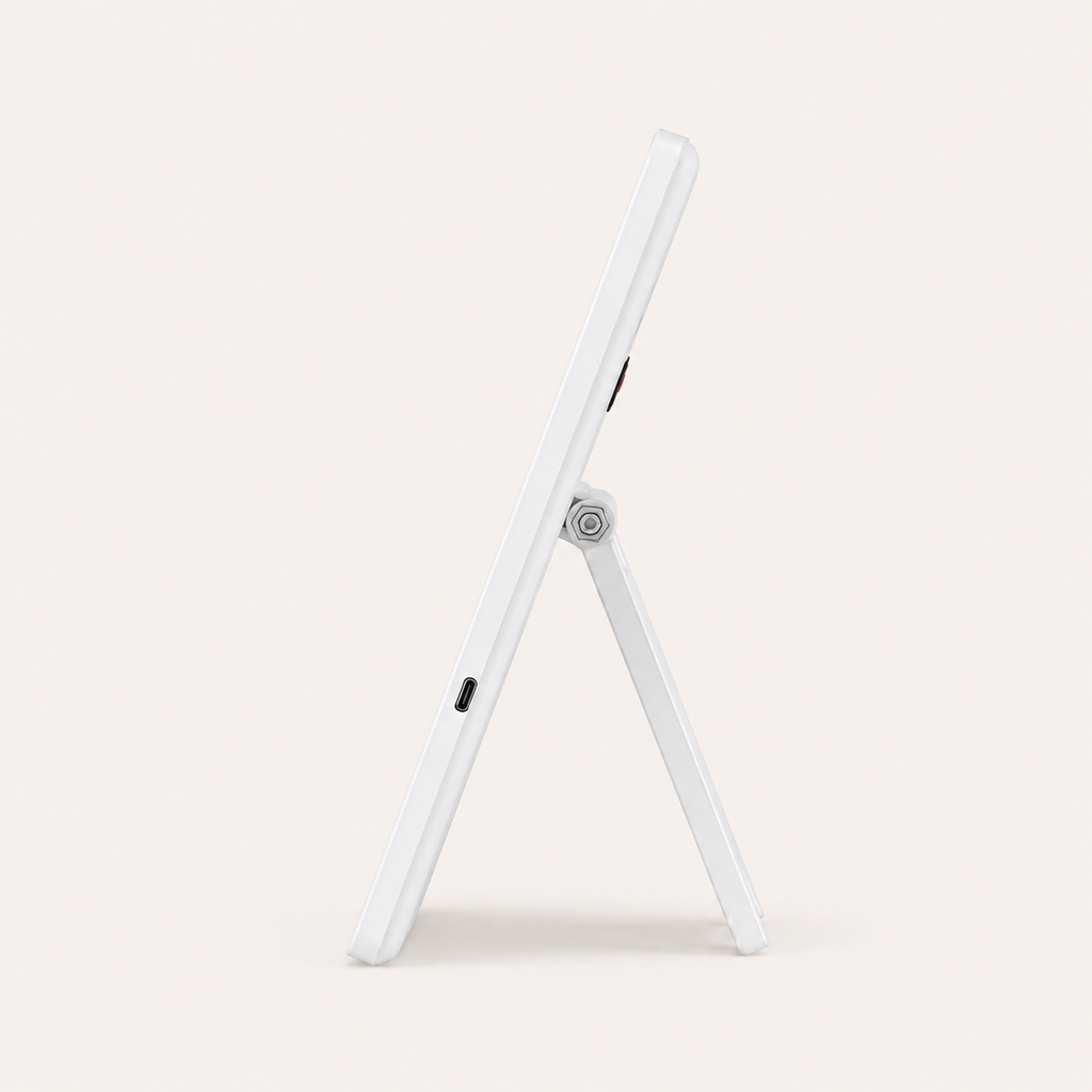 Miroir de Maquillage LED Blanc— Support Pliable USB