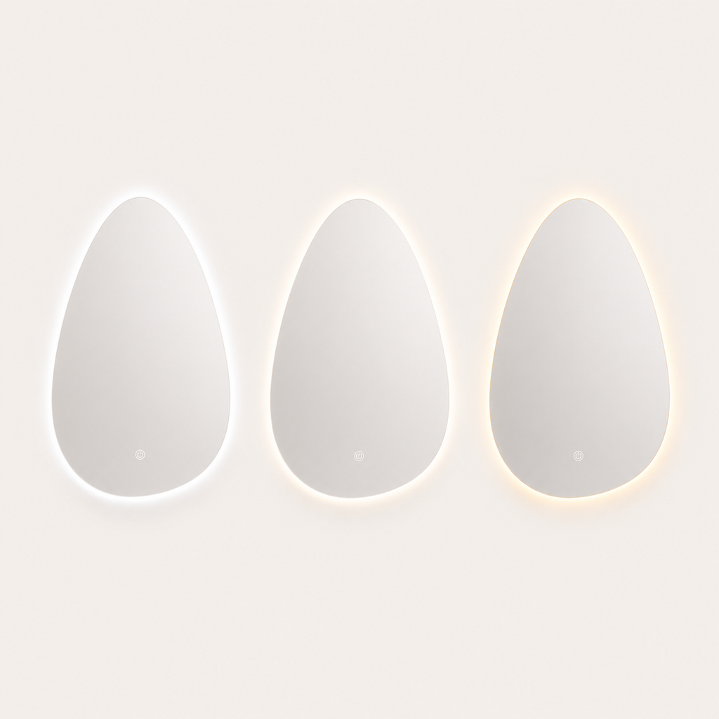 Miroir de Salle de Bain LED — Silhouette Goutte d'Eau