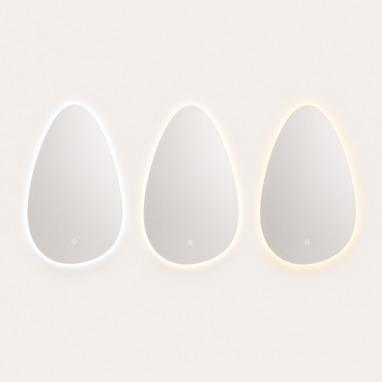 Miroir de Salle de Bain LED — Silhouette Goutte d'Eau