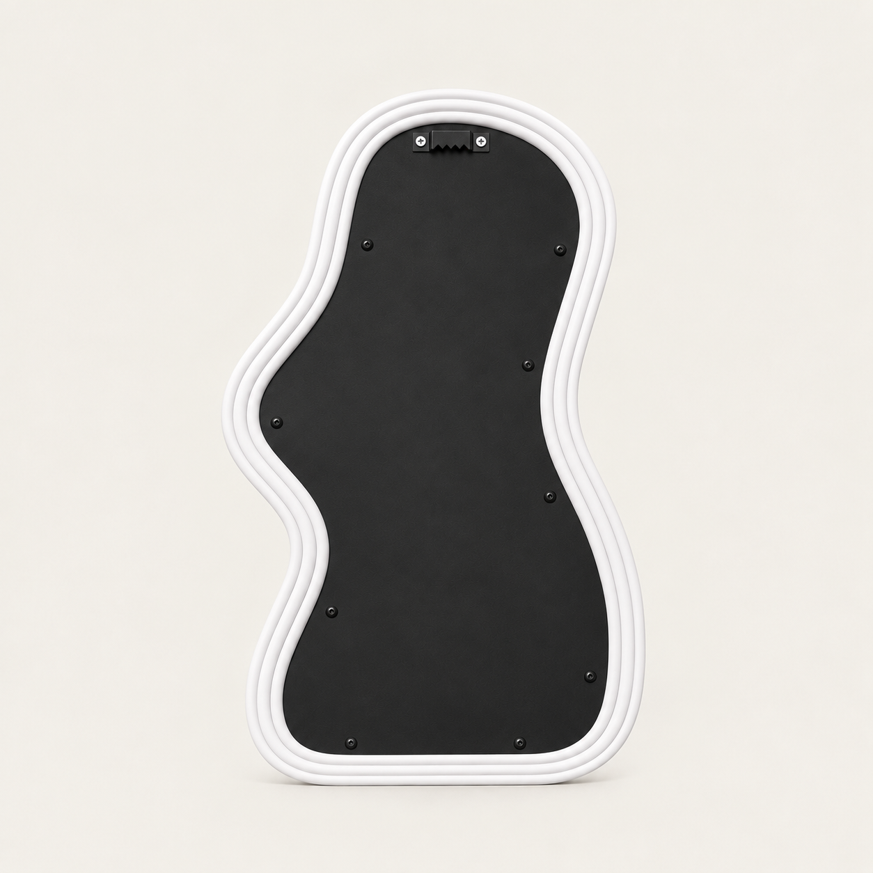 Miroir Mural à La Silhouette Ondulée Blanc  — Cadre Irrégulier