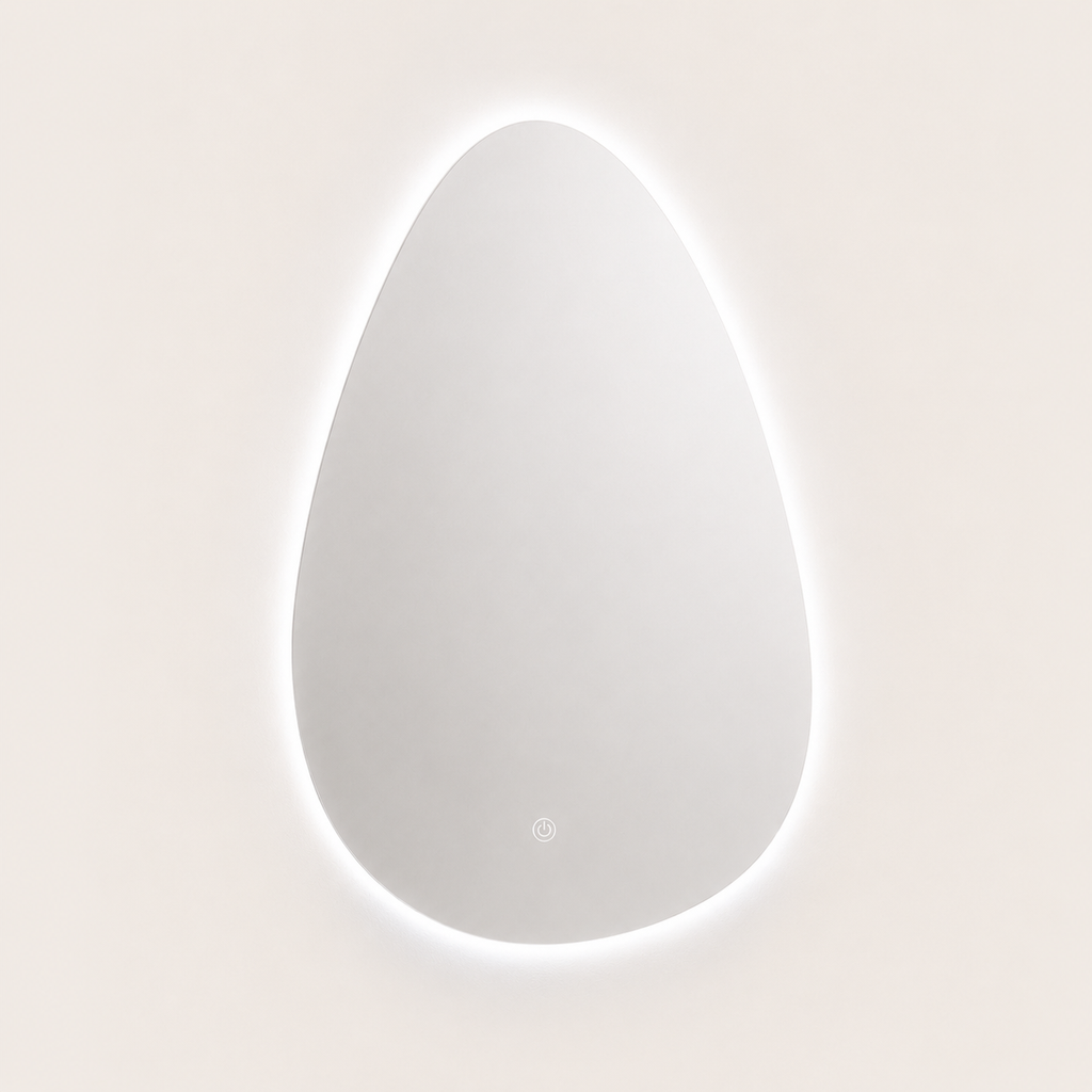 Miroir de Salle de Bain LED — Silhouette Goutte d'Eau