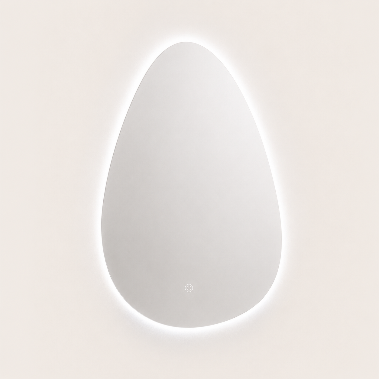 Miroir de Salle de Bain LED — Silhouette Goutte d'Eau