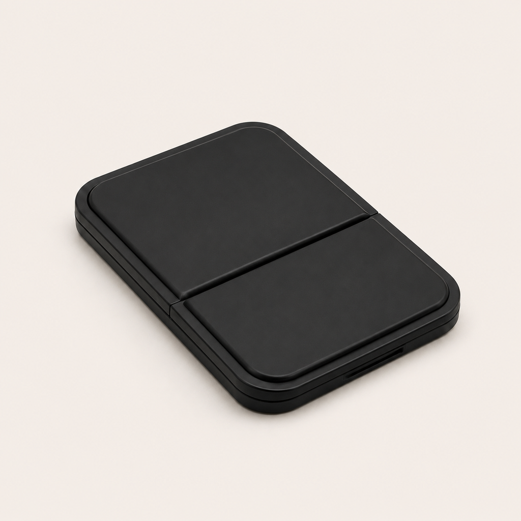 Mini Miroir de Poche Pliable Noir — Format Voyage