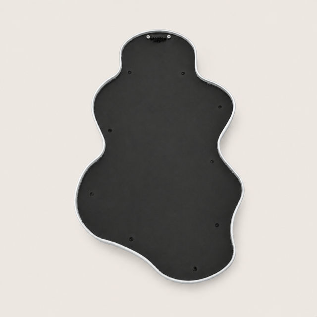 Miroir Mural Ondulé Argenté — Silhouette Nuage