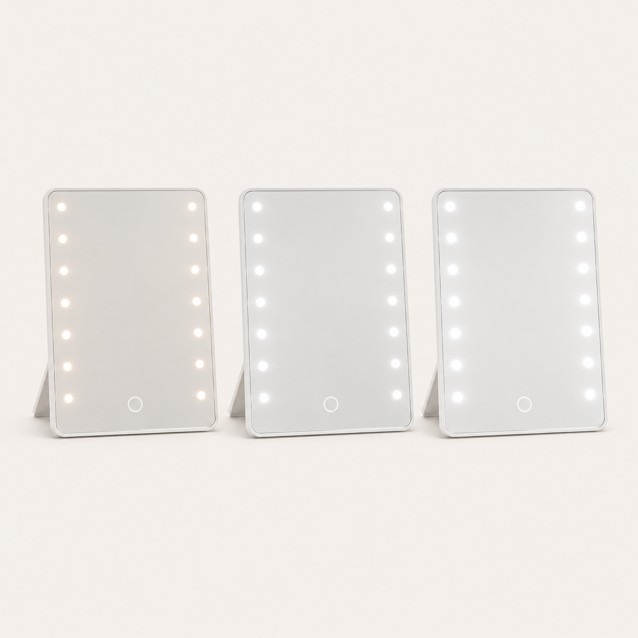 Miroir de Maquillage LED Blanc— Support Pliable USB