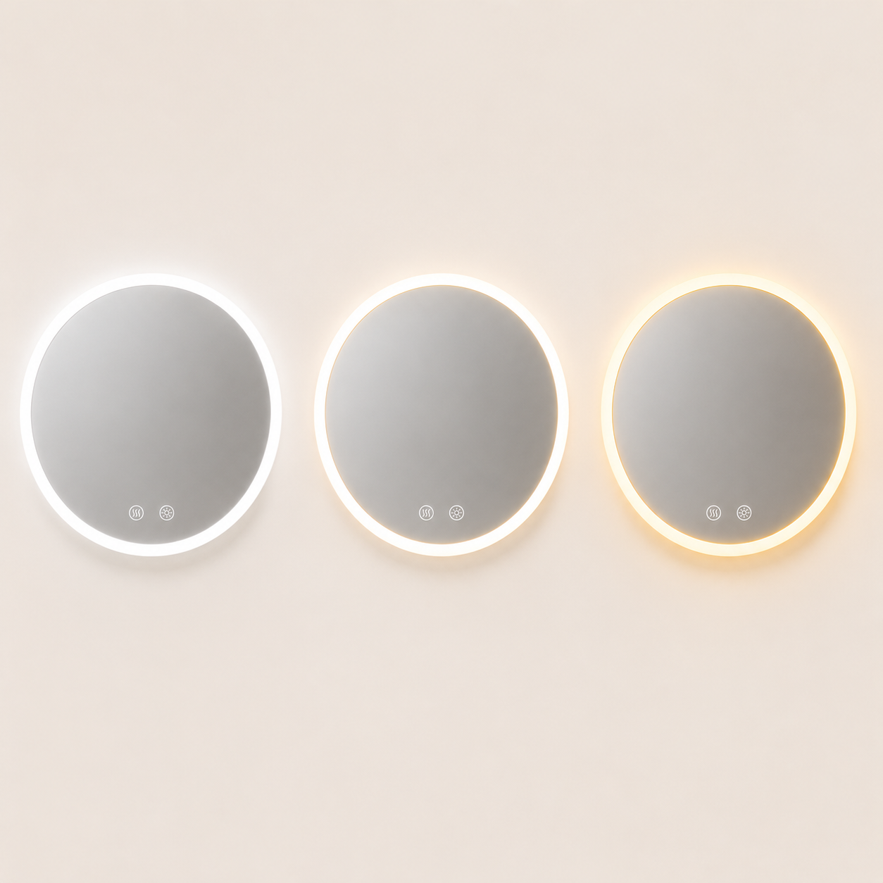 Miroir de Salle de Bain Rond LED — Antibuée