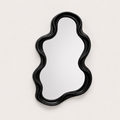Miroir Mural Ondulé Argenté Noir — Silhouette Nuage