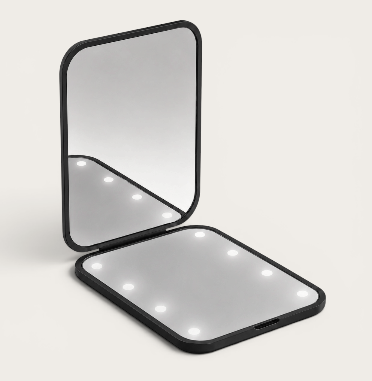 Miroir de poche LED Noir