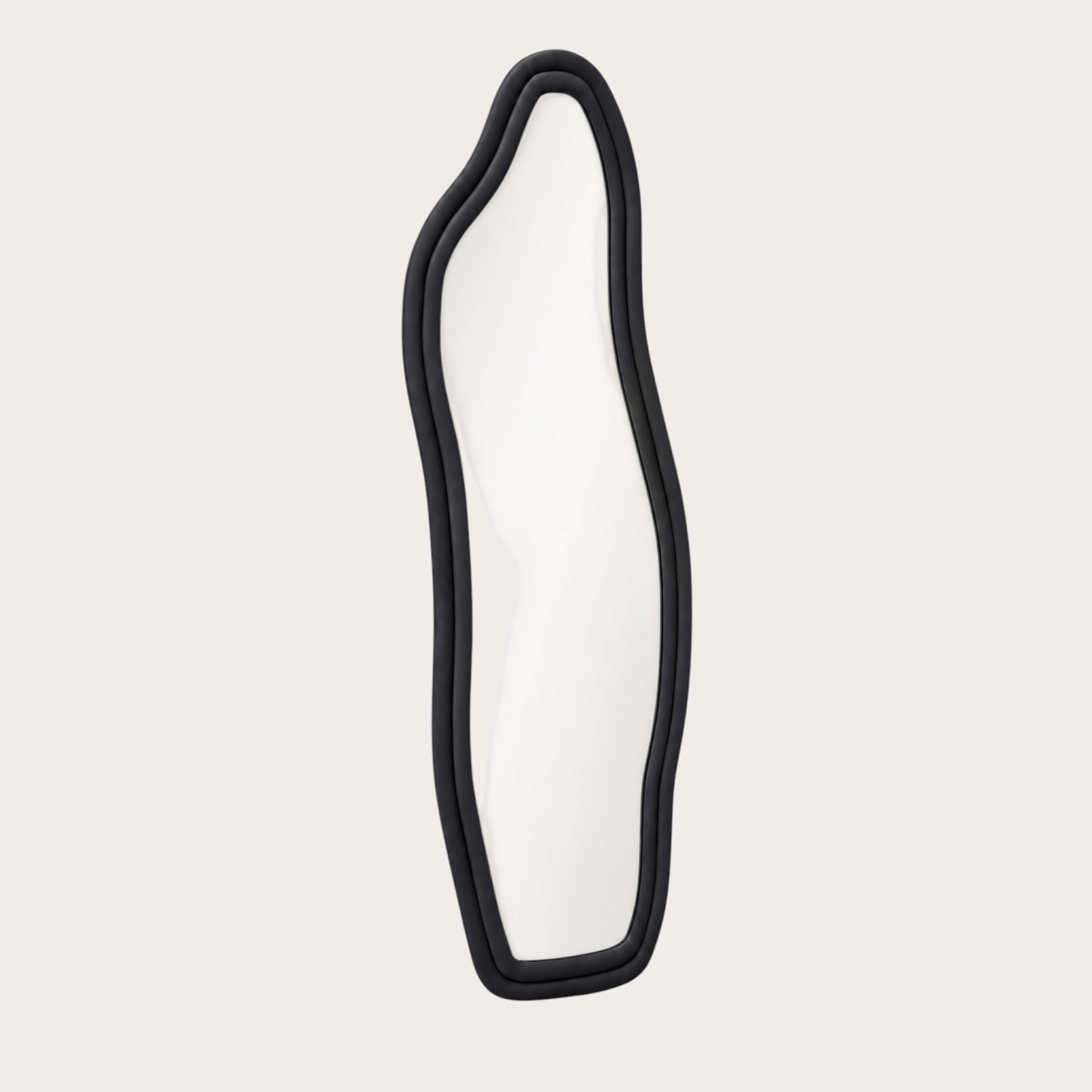 Miroir Sur Pied Velours Noir  — Silhouette Ondulée