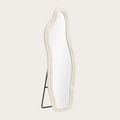 Miroir Sur Pied Velours Blanc  — Silhouette Ondulée
