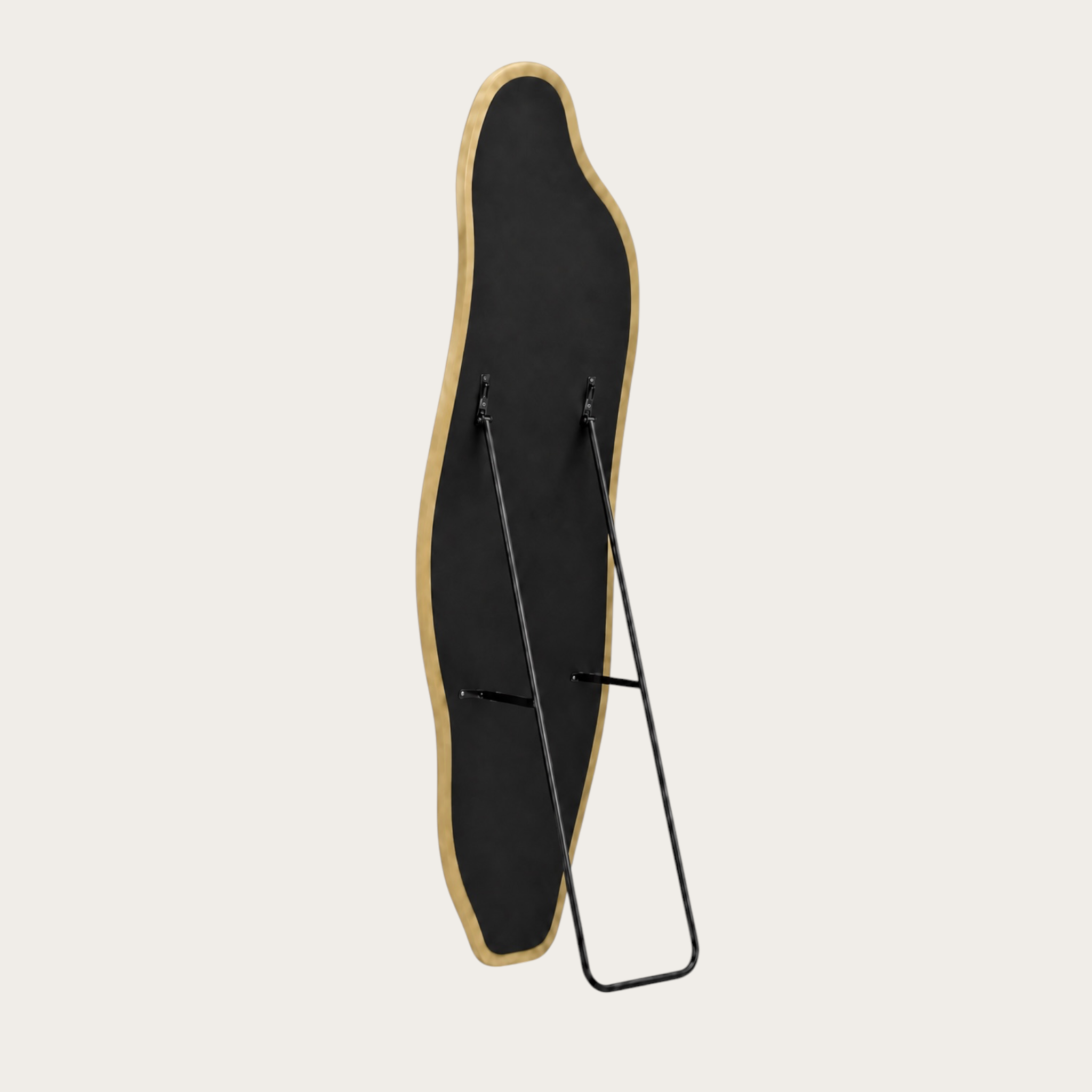 Miroir Sur Pied Velours Or  — Silhouette Ondulée