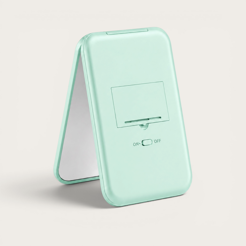 Miroir de poche LED Vert Menthe