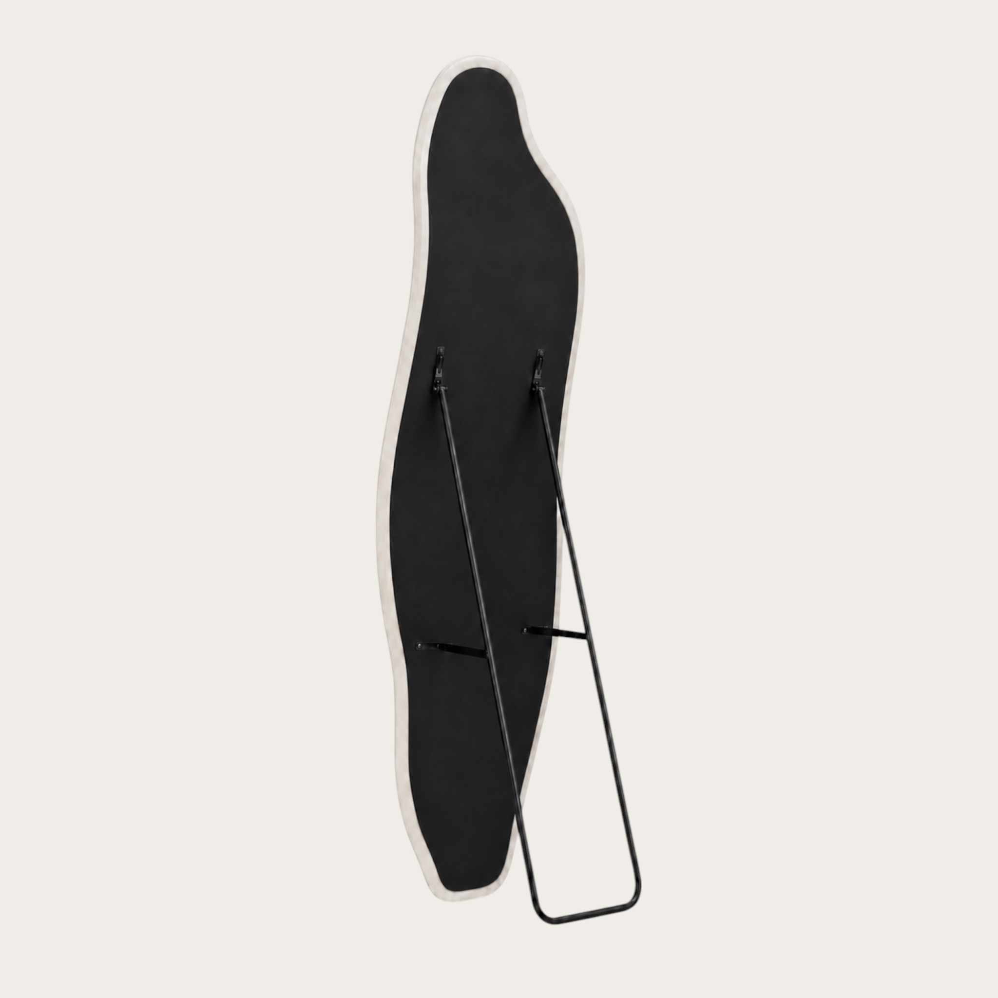 Miroir Sur Pied Velours Blanc  — Silhouette Ondulée