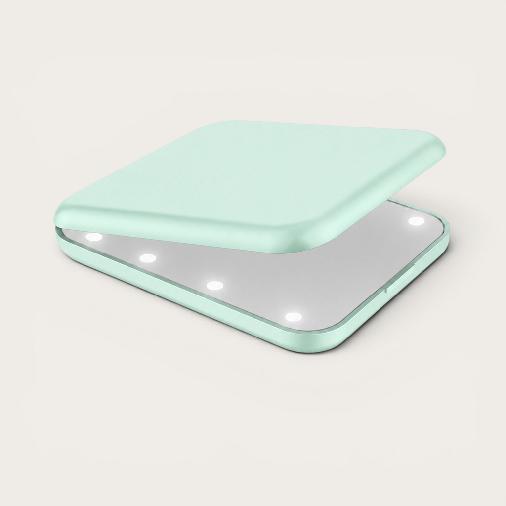 Miroir de poche LED Vert Menthe