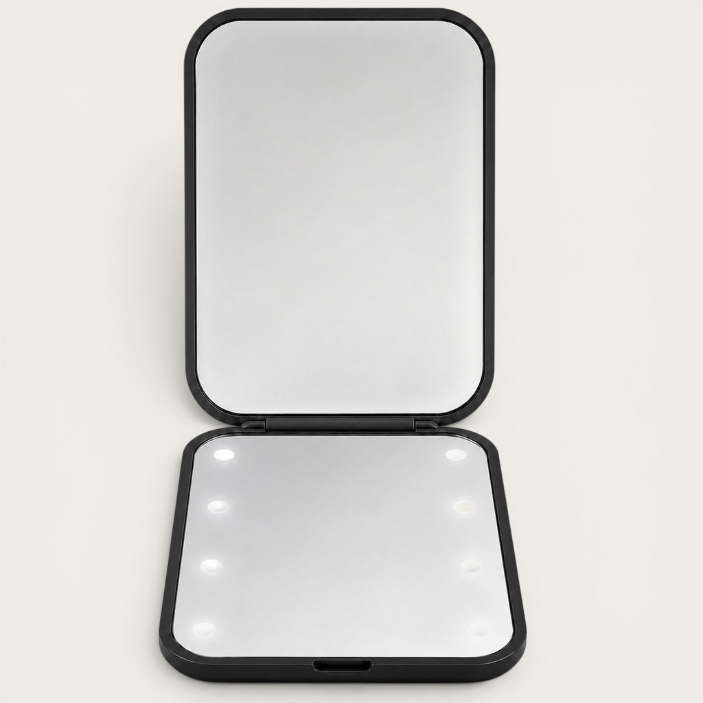 Miroir de poche LED Noir