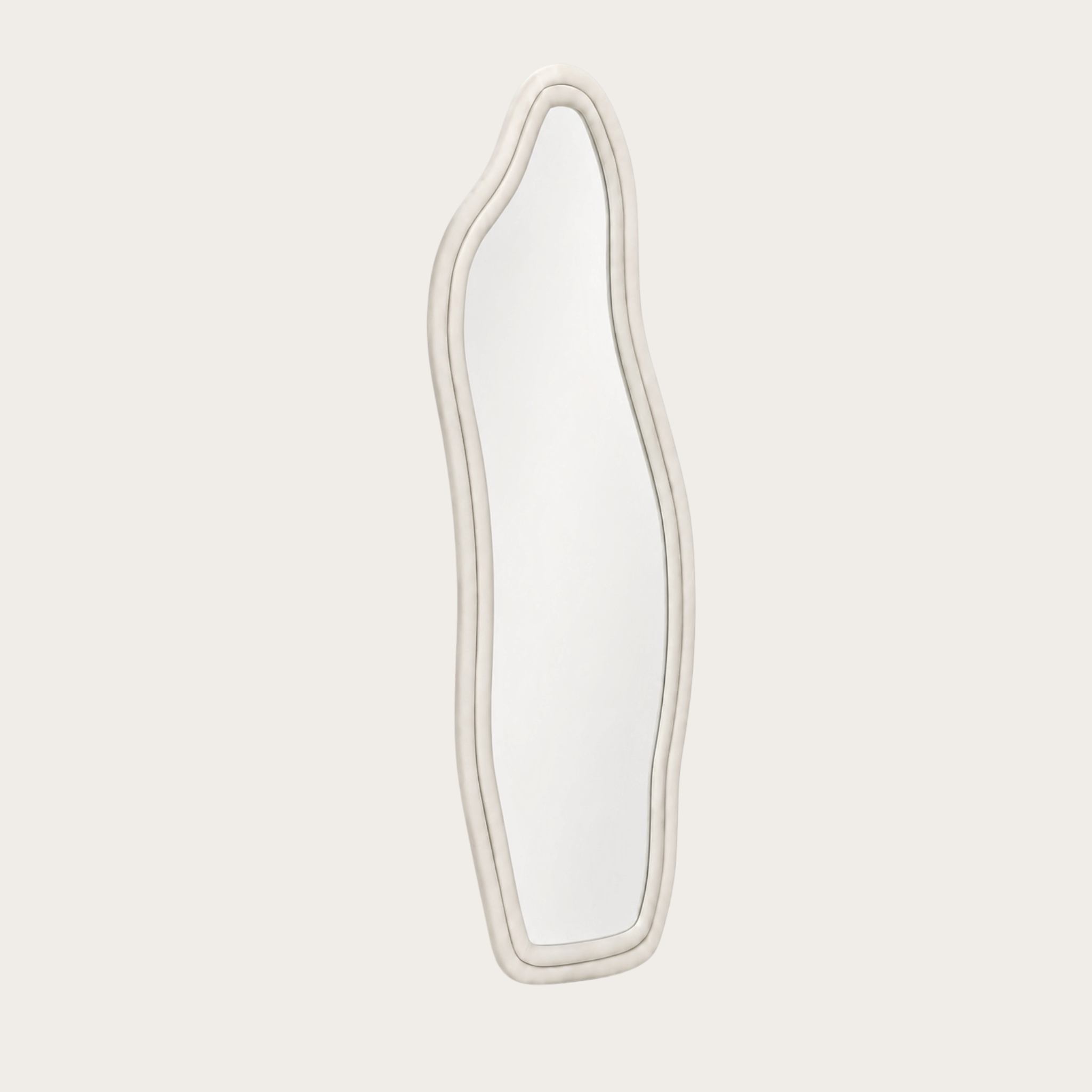 Miroir Sur Pied Velours Blanc  — Silhouette Ondulée