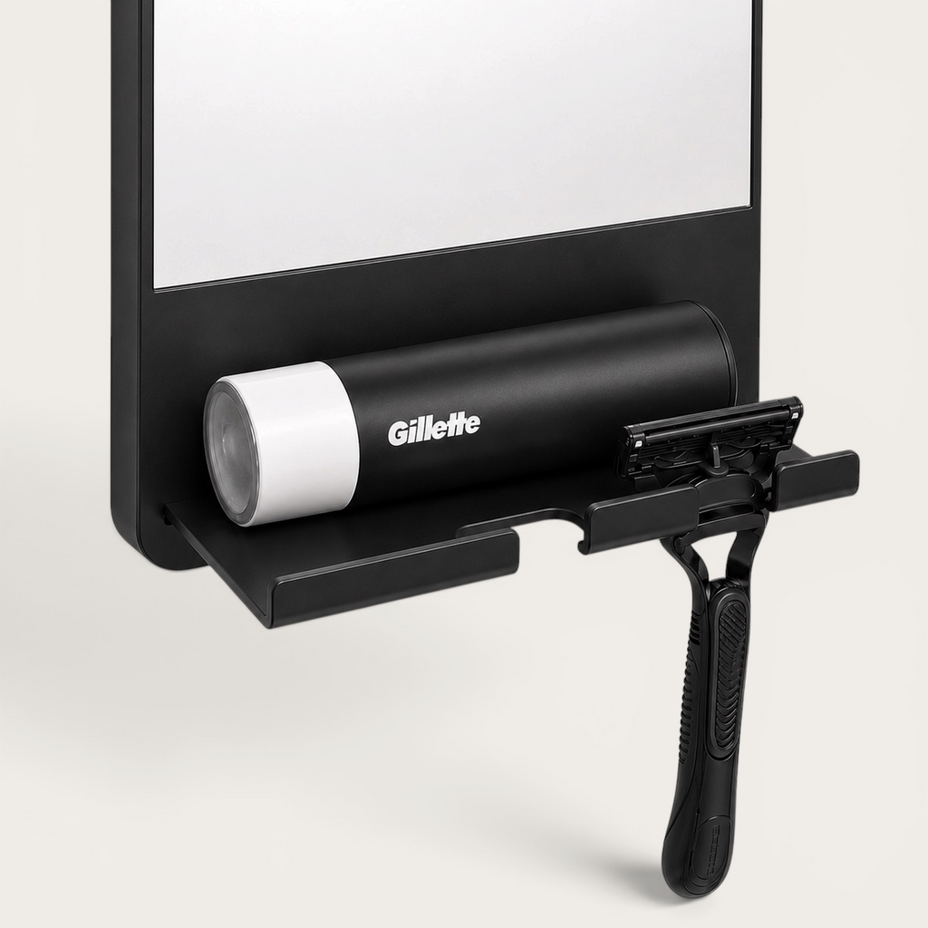 Miroir de Douche Antibuée — Étagère Rasage Intégrée