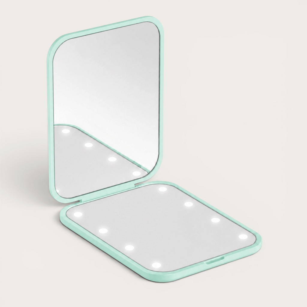 Miroir de poche LED Vert Menthe