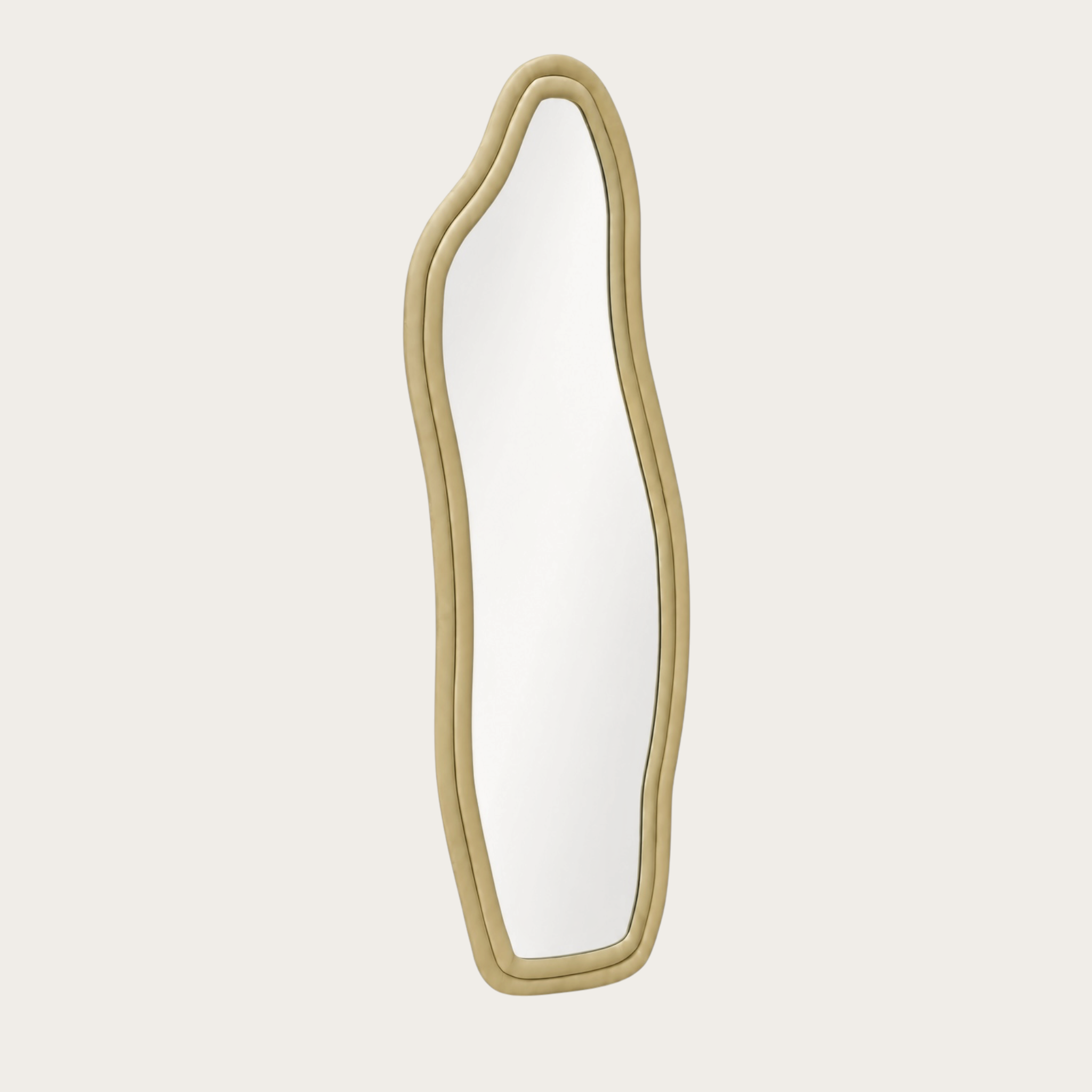 Miroir Sur Pied Velours Or  — Silhouette Ondulée