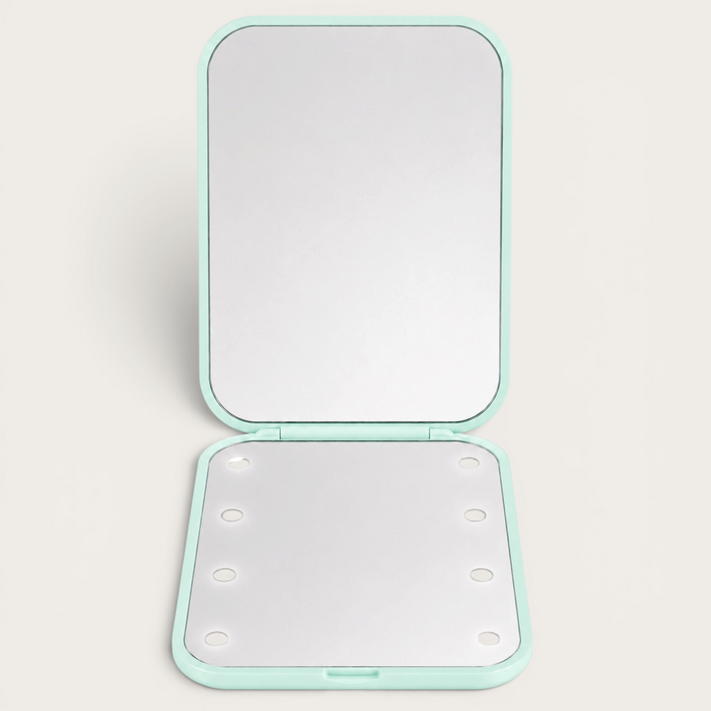 Miroir de poche LED Vert Menthe
